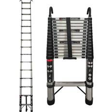 Extension Ladders DICN 4.4M/14.5FT Straight w/ Hooks Telescopic Ladder Newest Stainless Steel Ladder