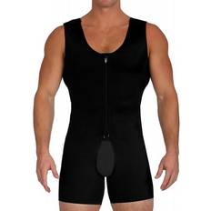 Men - Polyamide Bodysuits Instaslim Men's Stretch Bodyshorts with Open Crotch Black