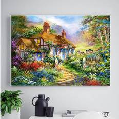 Vita Diamond Paintings Fiyo Diamantbroderi Vit Krita Diamantkorsstygn Kristall fulla diamantuppsättningar Unfinish A Beautiful