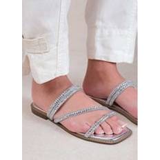 Where's That From Dream Extra Wide Fit Silver Diamante Strappy Sandals