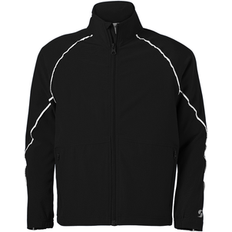 Soffe 1026Y Youth Game Time Warm Up Jacket in Black Polyester/Spandex Blend