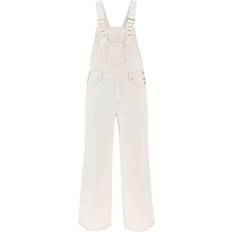 Blanco Monos Ganni Denim Overall Jumpsuit