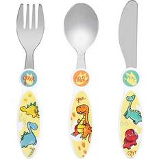 Storline Dinosaurs Children's Kids 3pcs Cutlery Set, Knife/Fork/Spoon