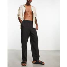 Weekday Seth Linen Pants - Black