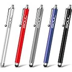 iSOUL Stylus Touch Pen, [5 PACK] Tablet Pen, Universal Capacitive Touchscreen Pen Steel Stylus For iPhone iPad Mini Pro Galaxy Note Tab Nexus Nokia Blackberry OnePlus Assorted