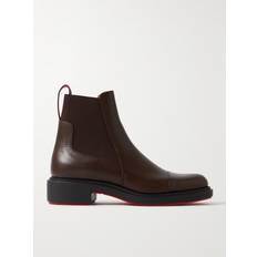 Christian Louboutin Men Boots Christian Louboutin Urbino Leather Chelsea Boots Men Brown