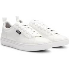 HUGO Cupsole trainers in faux leather with flag White