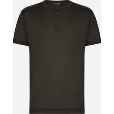 Dolce & Gabbana Beige T-shirts Dolce & Gabbana Short-sleeved Silk T-shirt Man T-shirts And Polos Multi-colored