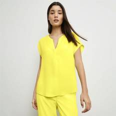 Giallo Bluse Taifun Taifun V Neck Blouse With Short Sleeves Lemon