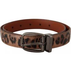 Leopard - Women Belts Dolce & Gabbana WoMens Brown Leopard Embossed Leather Buckle Belt