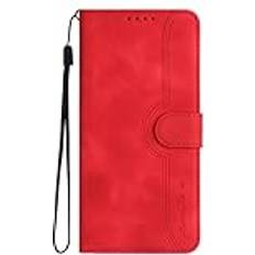 Tianci for Honor 8X Case, Wallet Case for Honor 8X Line Pattern PU Leather Cover, Stand Flip Cover for Honor 8X Phone Case Red