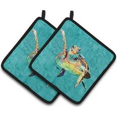 Kitchen Accessories Carolines Treasures Turtle Pot Holders 1 Pair 7.5 x 7.5 Multicolor Trivet