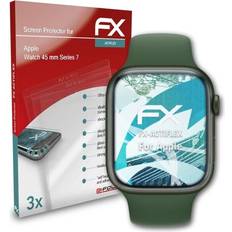 atFoliX 3x für apple watch 45 mm series 7 schutzfolie klar&flexibel Transparent