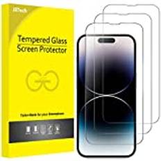 JeTech Skärmskydd JeTech Full Täckning Skärmskydd för iPhone 14 Pro Max 6,7-Tums, Screen Protector 9H Härdat Glas Film Fodral Vänlig, HD Klar, 3-Pack