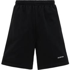 Balenciaga Shorts Balenciaga Logo Cotton Sweat Shorts - Black