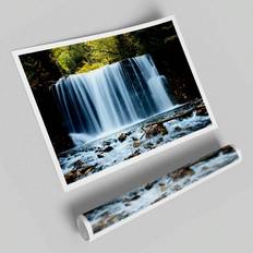 Union Rustic Waterfall Treetops Prints Framed Art