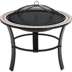 Deuba 72Cm H W Steel Fire Pit with Lid