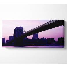 Ebern Designs Brooklyn Bridge Purple Hue Framed Art