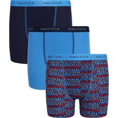 Underwear Nautica Boys' Underwear Performance Boxer Briefs 3 Pack Large, Block Logo/Blue/Navy