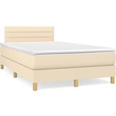 Beige Betten-Sets vidaXL Boxspringbett mit Matratze 120x190 cm Creme Betten-Sets