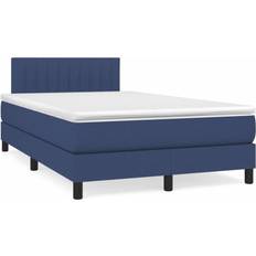 Azul Conjuntos de Cama vidaXL Cama Box Spring Con Colchón Tela Azul 120x190 cm