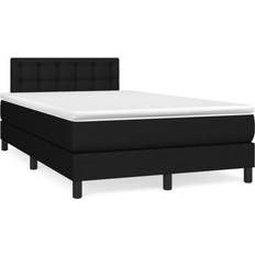 Letto Singolo Pacchetti Letto vidaXL Giroletto A Molle Con Materasso Nero 120x190 cm In Tessuto