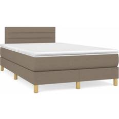 120 cm - Beige Sengepakker vidaXL Kontinentalseng Med Madras 120x190 cm Gråbrun Sengesæt