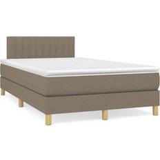 120 cm - Beige Sengepakker vidaXL Kontinentalseng Med Madras 120x190 cm Gråbrun Sengesæt