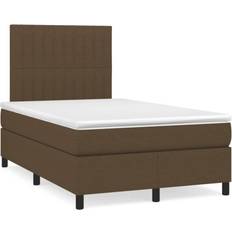 Letto Singolo Pacchetti Letto vidaXL Boxspringbett mit Matratze 120x190 cm Dunkelbraun Betten-Sets