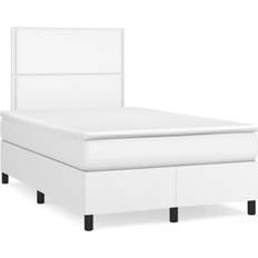 Blanco Conjuntos de Cama vidaXL Cama Box Spring Con Colchón Cuero Sintético Blanco 120x190 cm