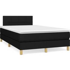 120 cm Betten-Sets vidaXL Cama Box Spring Con Colchón Tela 120 x 190 cm - Negro