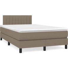 120 cm - Beige Sengepakker vidaXL Kontinentalseng Med Madras 120x190 cm Gråbrun Sengesæt