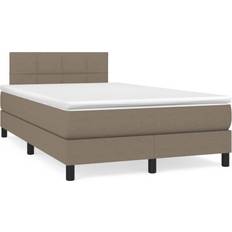 120 cm - Beige Sengepakker vidaXL Kontinentalseng Med Madras 120x190 cm Gråbrun Sengesæt
