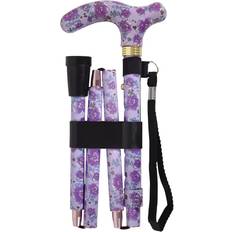 Crutches & Canes Loops Deluxe Ambidextrous Foldable Walking Cane 5 Height Settings Purple Blossom