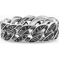 Rings David Yurman Men's Curb Chain Ring in Silver with Diamonds, 8mm