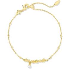 Kendra Scott Mama Script Delicate Chain Bracelet - Gold/Pearl