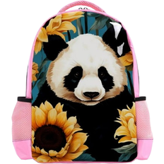 Ownta Panda Among Sunflowers Pattern Premium Twill Camping Backpack - Multicolour