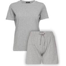 Decoy Pyjamasser Decoy pyjamassæt med shorts og t-shirt, dame, lysegrå