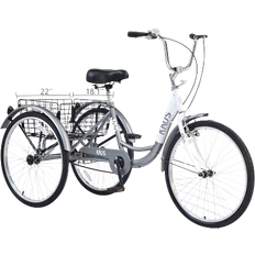 Best Tricycle Bikes Knus Tricycle Trikes 3-Wheel Bikes 26 Inch Wheels Cruiser Bicycles with Large Shopping Basket for Women and Men - Grey Unisex