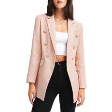 Women Blazers Belle & Bloom Women's Women Princess Polina Textured Weave Blazer Blush