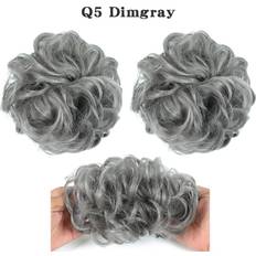 Knutar Wavy Curly Chignon Updo Fake Scrunchies Q5 Dim Gray