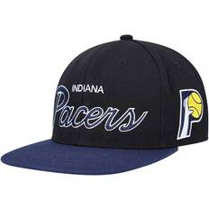 Caps Mitchell & Ness Men's Black Indiana Pacers Hardwood Classics MVP Team Script 2.0 Snapback Hat