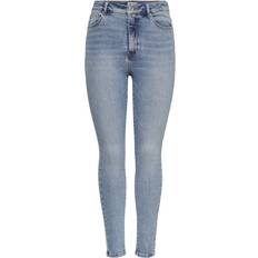 Only Mila High Waist Ankle Skinny Fit Jeans - Blue/Light Blue Denim