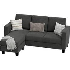 Sofas Victone Convertible Sectional Dark Gray Sofa 70.8" 3 Seater