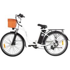 DYU C6 Electric Bike 26 Inch Smart Electric Bike 12.5Ah 36V Detachable White