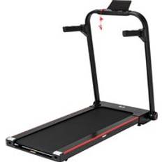 Homcom 750W Folding Treadmill, 1-14km/h Electric Running Machine w/ Wheels, Safety Button, LED Monitor for Jogging Fitness Exercise Workout