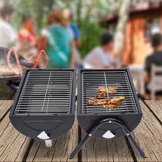 BBQs OutSunny Portable Charcoal Trolley Barbecue Grill BBQ