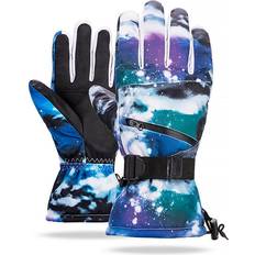 Alpine Protections Greenzech Blue White, XL Waterproof Winter Thermal Gloves for Skiing Snowboard,Riding Support Touch Screen