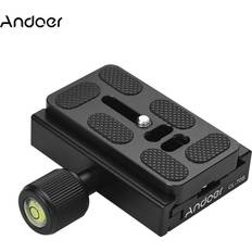 Andoer CL-70S 70mm Aluminum Alloy Quick Release Plate with Clamp Set with Adapter Bubble Level for Tripod Head