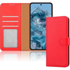 iCatchy Red Google Pixel 8 Pro Case, RFID Blocking Phone Cover